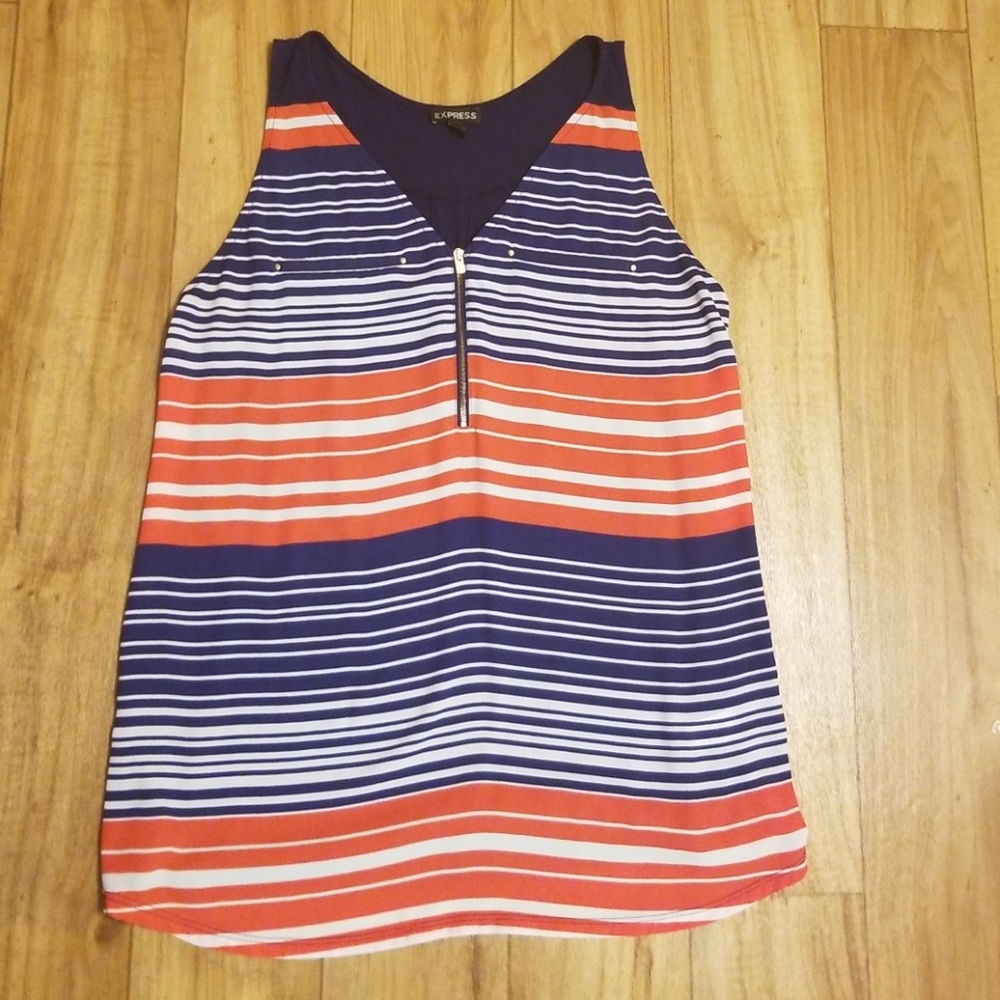 Express red, blue & white blouse